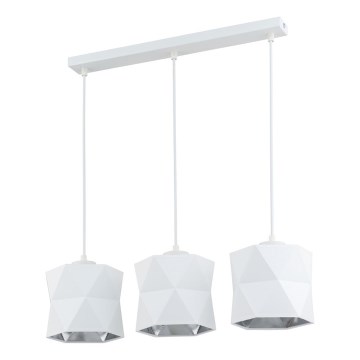 Chandelier on a string SIRO 3xE27/15W/230V white/silver