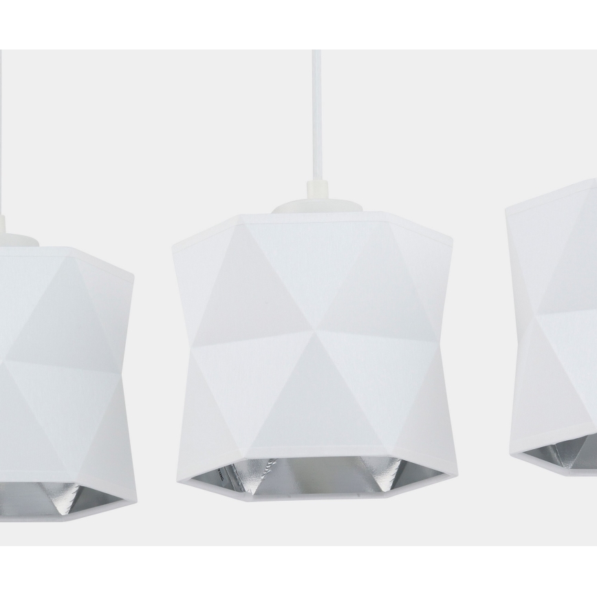 Chandelier on a string SIRO 3xE27/15W/230V white/silver