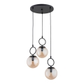 Chandelier on a string SITRO 3xE14/10W/230V black/smoky beige