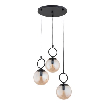 Chandelier on a string SITRO 3xE14/10W/230V black/smoky beige