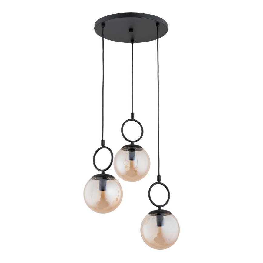 Chandelier on a string SITRO 3xE14/10W/230V black/smoky beige