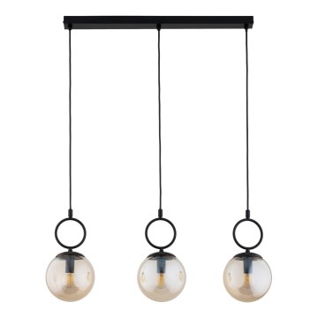 Chandelier on a string SITRO 3xE14/10W/230V black/smoky beige
