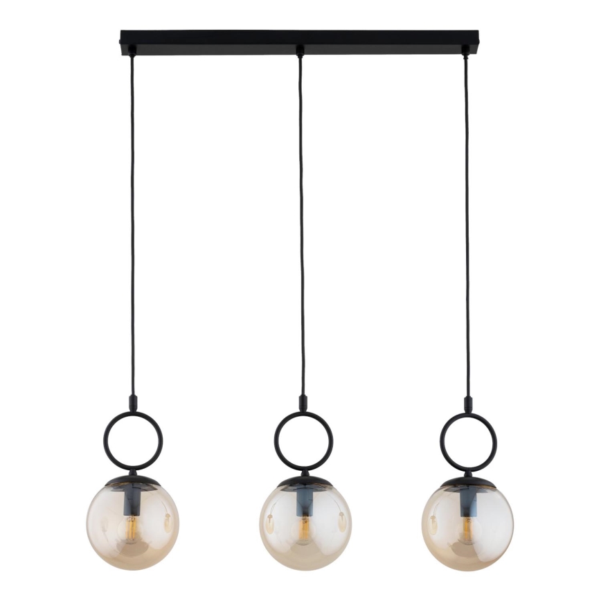 Chandelier on a string SITRO 3xE14/10W/230V black/smoky beige