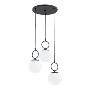 Chandelier on a string SITRO 3xE14/10W/230V black/white