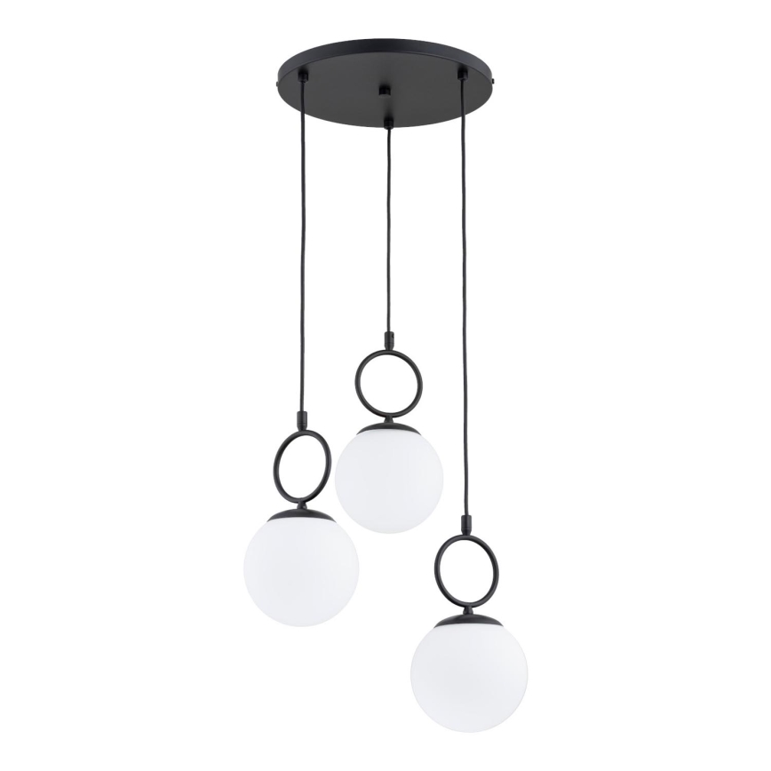 Chandelier on a string SITRO 3xE14/10W/230V black/white