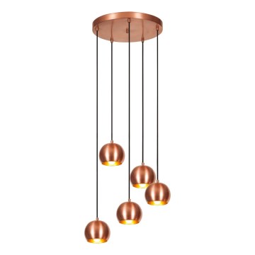 Chandelier on a string SIVANI 5xE27/40W/230V copper