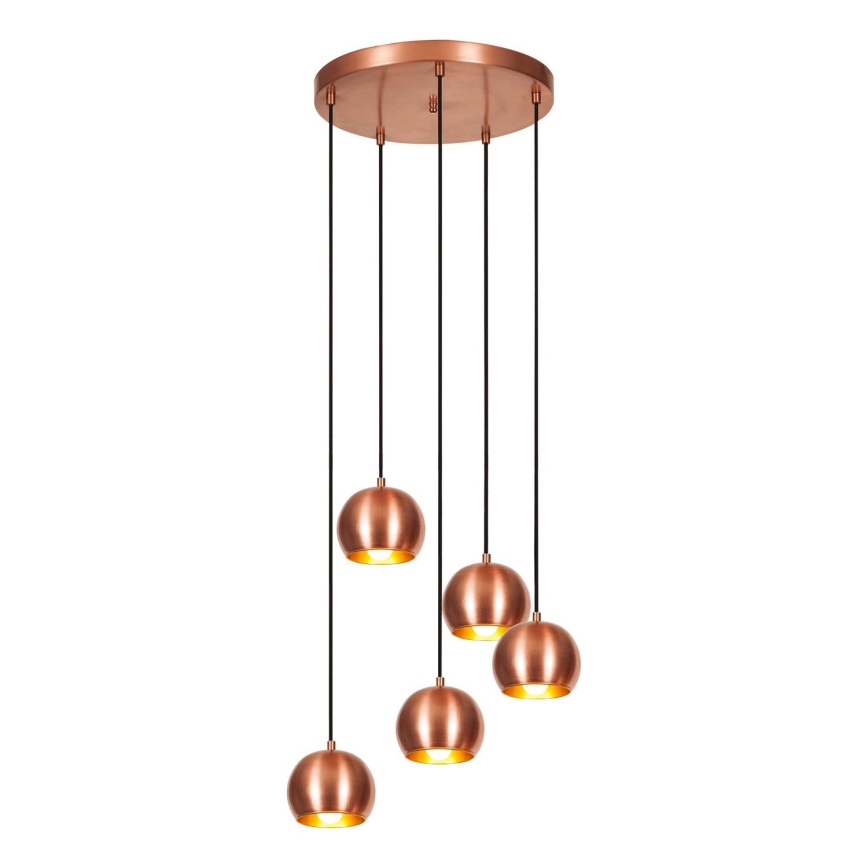 Chandelier on a string SIVANI 5xE27/40W/230V copper