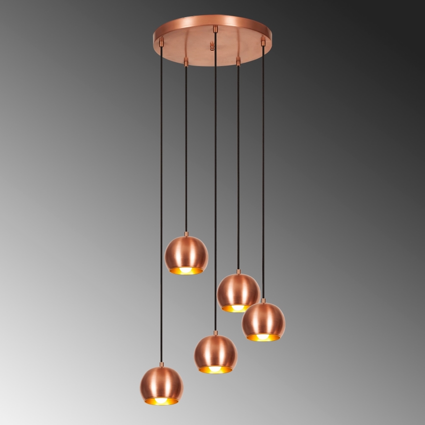 Chandelier on a string SIVANI 5xE27/40W/230V copper