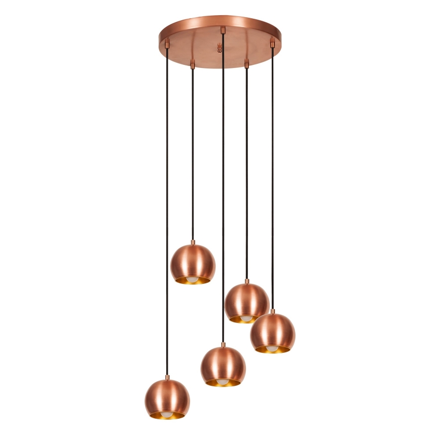 Chandelier on a string SIVANI 5xE27/40W/230V copper