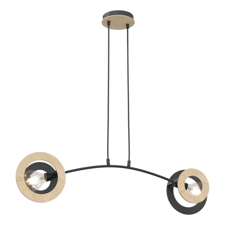 Chandelier on a string SKIVA 2xE27/15W/230V black/beige