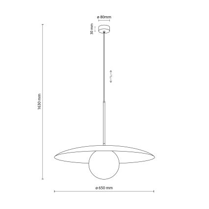 Chandelier on a string SLATE 1xE27/15W/230V d. 65 cm brick