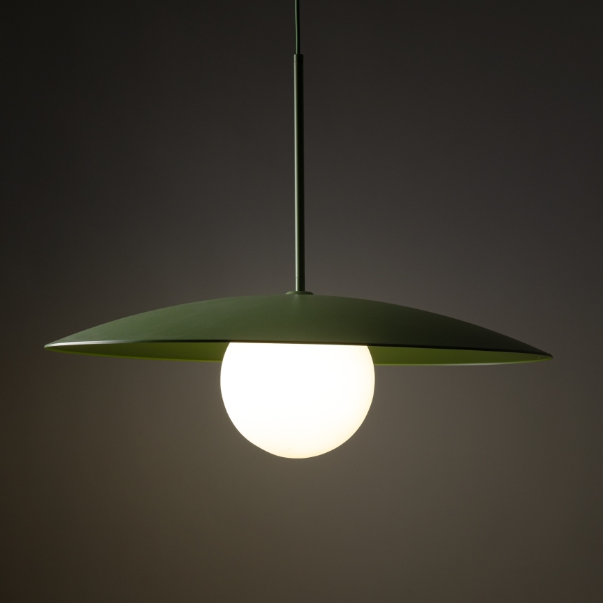 Chandelier on a string SLATE 1xE27/15W/230V d. 65 cm green