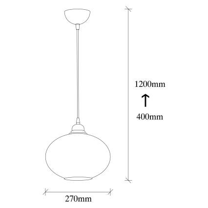 Chandelier on a string SMOKED 1xE27/40W/230V