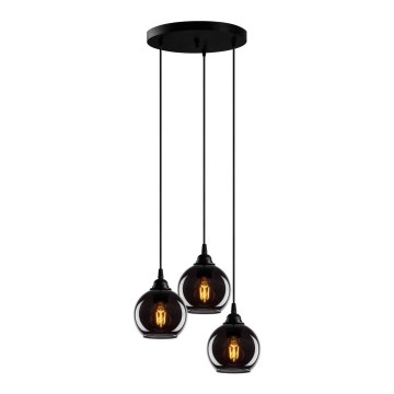 Chandelier on a string SMOKED 3xE27/40W/230V