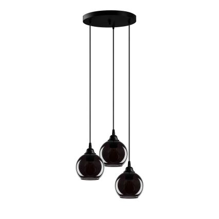 Chandelier on a string SMOKED 3xE27/40W/230V