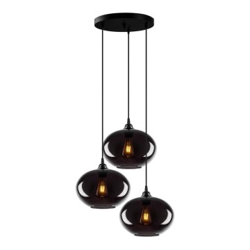 Chandelier on a string SMOKED 3xE27/40W/230V