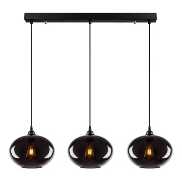Chandelier on a string SMOKED 3xE27/40W/230V