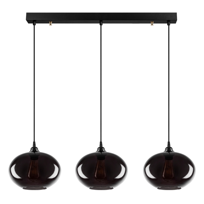 Chandelier on a string SMOKED 3xE27/40W/230V