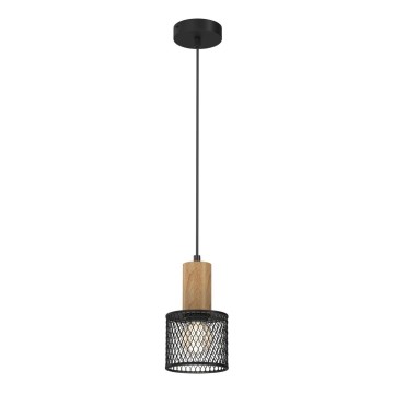Chandelier on a string SOBRESA 1xE27/60W/230V black/wood