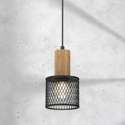 Chandelier on a string SOBRESA 1xE27/60W/230V black/wood