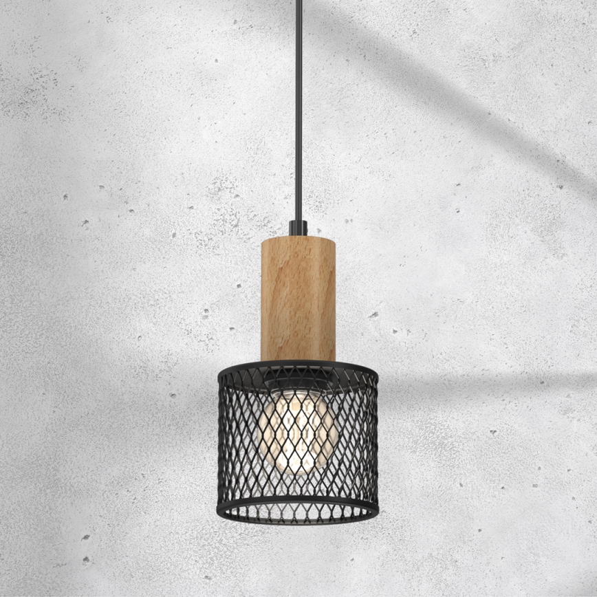 Chandelier on a string SOBRESA 1xE27/60W/230V black/wood