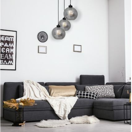 Chandelier on a string SOFIA 3xE27/60W/230V black