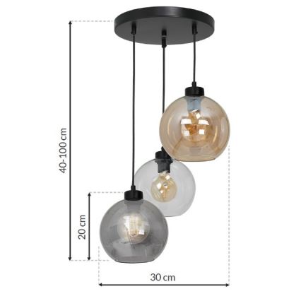 Chandelier on a string SOFIA 3xE27/60W/230V mix