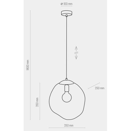 Chandelier on a string SOL 1xE27/60W/230V black