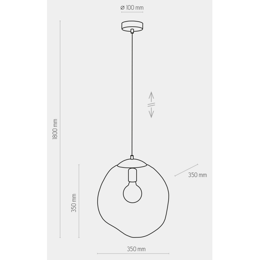 Chandelier on a string SOL 1xE27/60W/230V black
