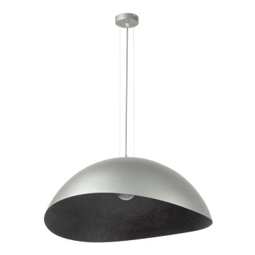 Chandelier on a string SOLARIS 1xE27/60W/230V d. 48 cm silver/black