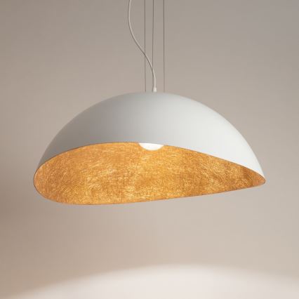 Chandelier on a string SOLARIS 1xE27/60W/230V d. 48 cm white/copper