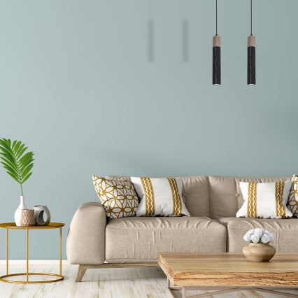 Chandelier on a string SOLO 1xGU10/MR11/40W/230V black