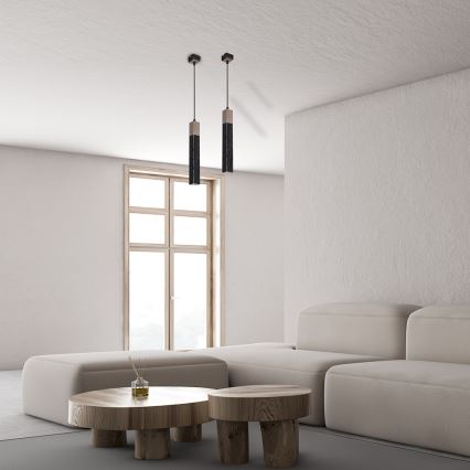 Chandelier on a string SOLO 1xGU10/MR11/40W/230V black