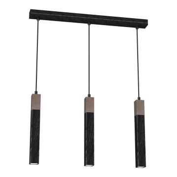 Chandelier on a string SOLO 3xGU10/MR11/40W/230V black