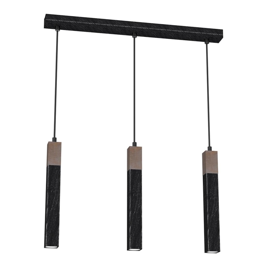 Chandelier on a string SOLO 3xGU10/MR11/40W/230V black