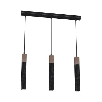 Chandelier on a string SOLO 3xGU10/MR11/40W/230V black