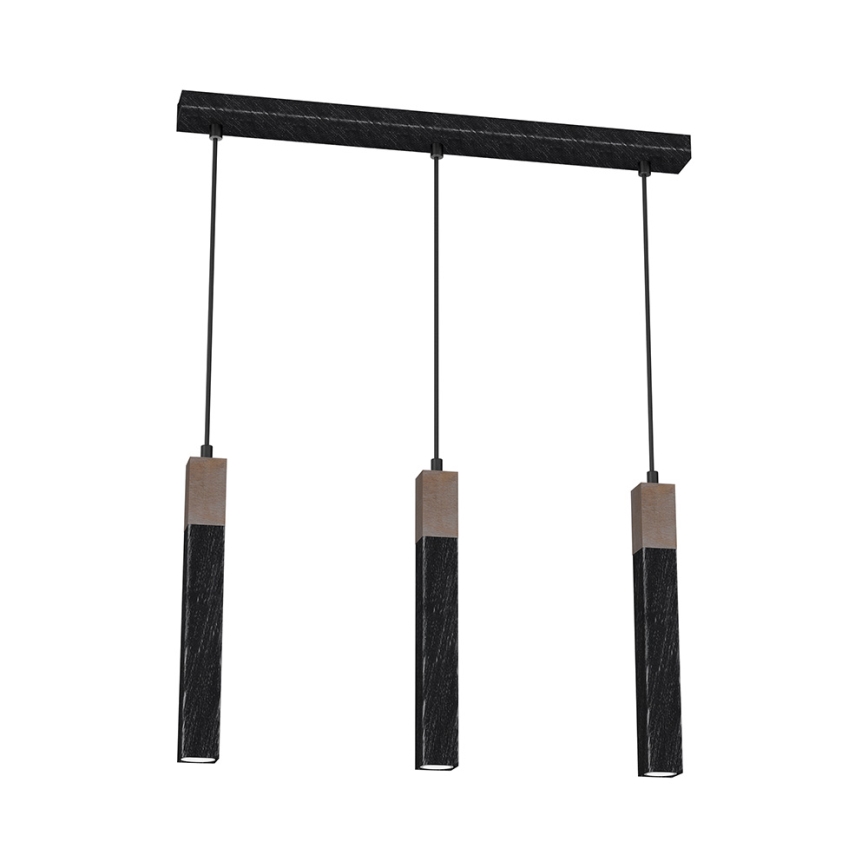 Chandelier on a string SOLO 3xGU10/MR11/40W/230V black