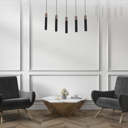 Chandelier on a string SOLO 5xGU10/MR11/40W/230V black