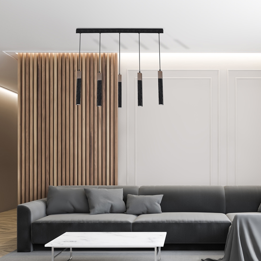 Chandelier on a string SOLO 5xGU10/MR11/40W/230V black