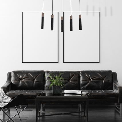 Chandelier on a string SOLO 5xGU10/MR11/40W/230V black
