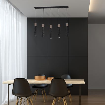 Chandelier on a string SOLO 5xGU10/MR11/40W/230V black