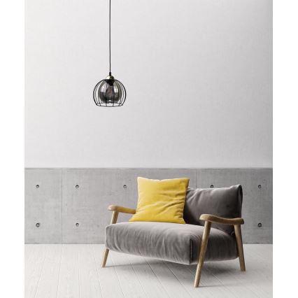 Chandelier on a string SOLO BLACK 1xE27/60W230V black/gold