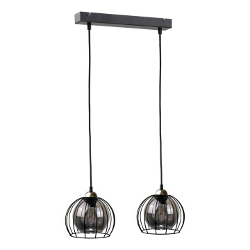 Chandelier on a string SOLO BLACK 2xE27/60W/230V black/gold