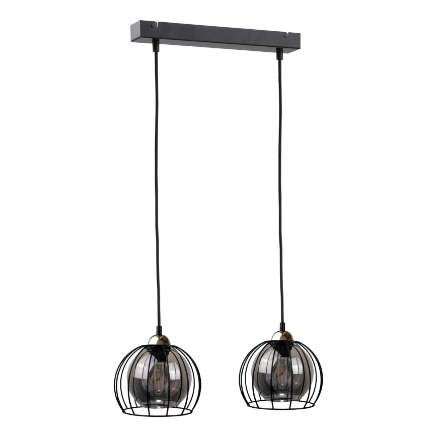 Chandelier on a string SOLO BLACK 2xE27/60W/230V black/gold