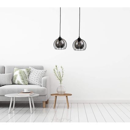 Chandelier on a string SOLO BLACK 2xE27/60W/230V