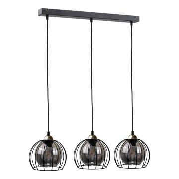 Chandelier on a string SOLO BLACK 3xE27/60W/230V black/gold