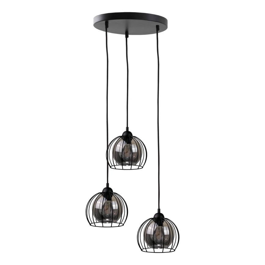 Chandelier on a string SOLO BLACK 3xE27/60W/230V d. 30 cm