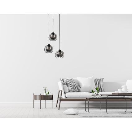 Chandelier on a string SOLO BLACK 3xE27/60W/230V d. 30 cm