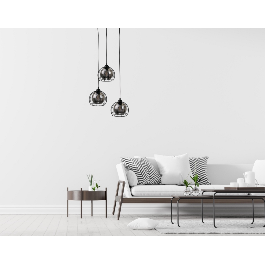 Chandelier on a string SOLO BLACK 3xE27/60W/230V d. 30 cm