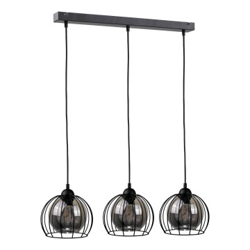 Chandelier on a string SOLO BLACK 3xE27/60W/230V